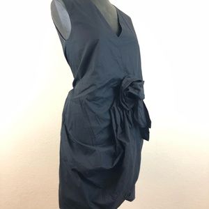 Marni Black Twisted Front A-Line Bubble Dress